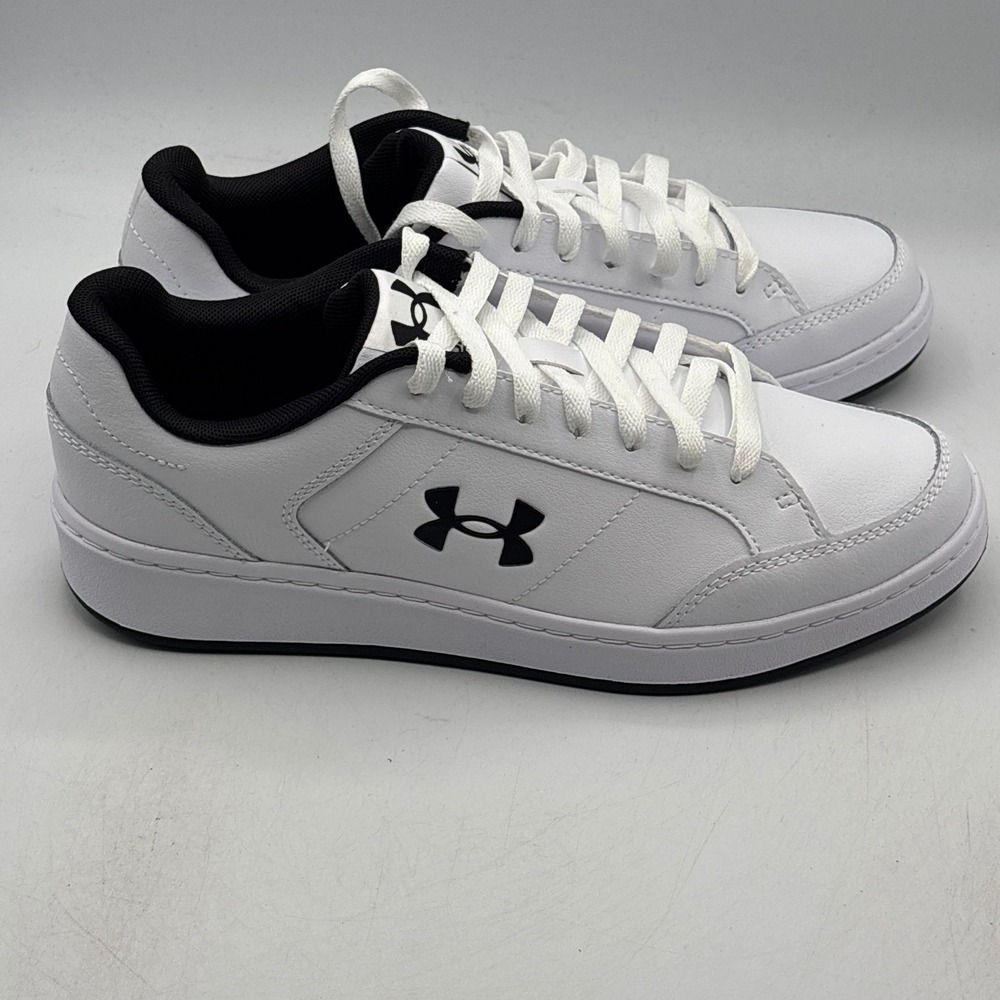 Under Armour UA Official Shoes Men Size 9 White Black Court 3028486-101